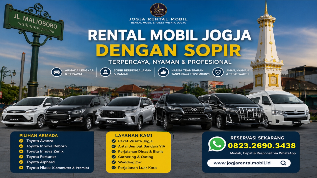 Rental Mobil Jogja Dengan Sopir Terpercaya 2026 | Armada Lengkap, Driver Profesional & Harga Terbaik